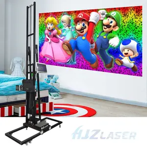 Hjz Laser độ phân giải cao tự động tường máy in/3D 5D ảnh tường máy in UV mực in trên không có sự hấp thụ nước