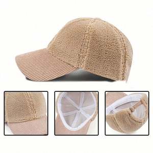 Nouvelle Casquette de Baseball Simple en Corduroy Doux pour Femme, Version Coréenne 2024, Chapeau d'Hiver Décontracté et Chaud - Product Image 3