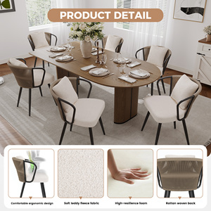 Chaise de salle à manger artisanale moderne et respirante en corde, rembourrée en coton avec structure métallique pour cuisine et salon - Product Image 3