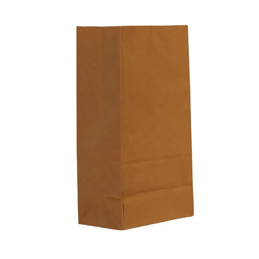 Custom printed craft bread paperbags without handles for supermarket 100% biodegradable brown kraft grocery paper bag
