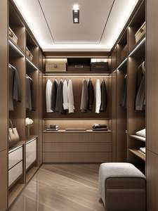 Waterproof Solid Wood Walk-in Closet <b>Wardrobe</b> for Home Office Villa School Hotel Warehouse Mall Panel Style - Product Image 5