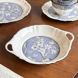 Service de table en céramique à motifs floraux, compatible micro-ondes, <span class=keywords><strong>vaisselle</strong></span> vintage en <span class=keywords><strong>porcelaine</strong></span> <span class=keywords><strong>française</strong></span>, idéal pour un cadeau de pendaison de crémaillère - Product Image 5