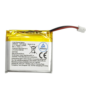 Аккумуляторная батарея TUV Certified Liquid Battery Pack 3.7V 1250mAh с PCM и выводами для подключения, литий-ионный полимерный аккумулятор EWT Quality LP654437, 800 циклов заряда - Product Image 2