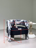 Fauteuil d'appoint noir rembourré avec accoudoirs, confortable pour la lecture, idéal pour la chambre, le bureau à domicile ou le salon
