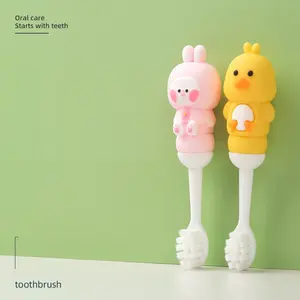 En çok satan ekstra yumuşak manuel diş fırçası özelleştirilmiş benzersiz çocuklar diş fırçası karikatür diş fırçası ile ördek şekli kolu