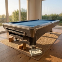 Mesa de billar americana de 8 y 9 pies, de lujo, con patas de madera maciza y base de pizarra, retorno de bolas, amortiguación de acero, personalizable