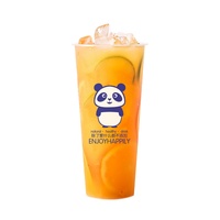 Gobelet à jus de fruits avec couvercle et paille, gobelet pour boissons froides, gobelets en plastique pour café glacé