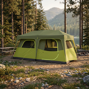 Tente de camping de luxe pour 8 à 10 personnes avec logo personnalisé, une chambre, double couche, en fibre de verre, quatre saisons, imperméable 1500-2000 mm, 210D - Product Image 3
