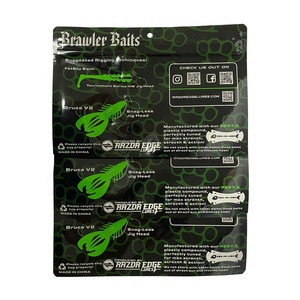 Lure Packaging Fishing Custom Printed Soft Fish Lure Packaging Bag Baits Lure Fishing Bag Fishing Lure Worms Plastic Bag