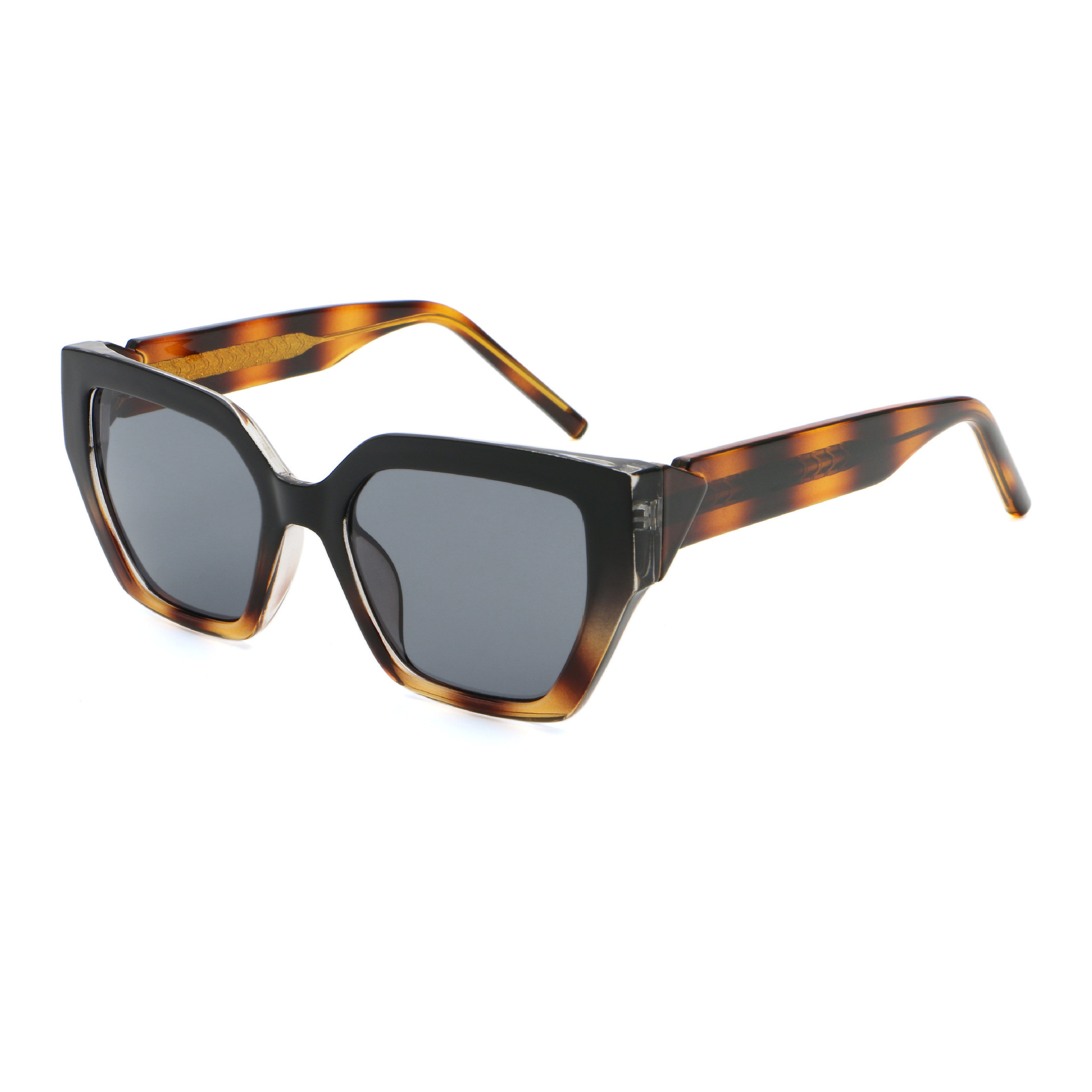 C2 Glossy Black  Glossy Bean Flower FrameAll Gray Lens