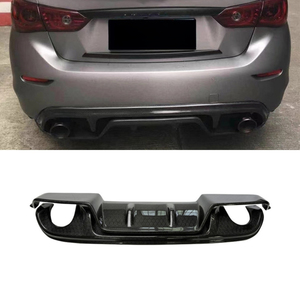 Lèvre de pare-chocs arrière en fibre de carbone véritable, séparateur de pare-chocs arrière pour Infiniti Q50 2014-2018, kit carrosserie, accessoires auto - Product Image 1