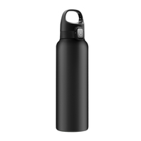 Bouteille isotherme 600ml 20oz en acier inoxydable, contenant plusieurs couleurs, pour sportifs, avec mousqueton, gourde