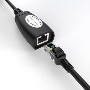 Adaptateur SYONG USB 2.0 vers RJ45, extension USB 50m sur RJ45 <span class=keywords><strong>Ethernet</strong></span> Cat 6e/6/5/5e, Plug and Play, câble d'extension USB Rj45 noir - Product Image 1