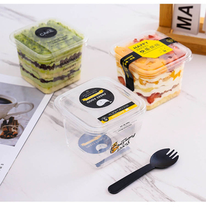 प्लास्टी वर्ग डिस्पोजेबल मिठाई कप के साथ प्लास्टी स्क्वायर डिस्पोजेबल मिठाई कप केक पैकेजिंग बॉक्स - Product Image 4