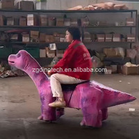 Eğlence Parkı için Çizgi Film Brachiosaurus Robotlu Binilebilir Araba veya İnteraktif Animatronik Dinozorlu Binilebilir Scooter