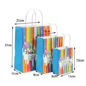 Happy Birthday Kraft Paper <strong>Bag</strong> Candy Cookies Packaging Rainbow Cartoon Gift <strong>Bag</strong> With Handle Kids Birthday <strong>Party</strong> Decorations - Product Image 6