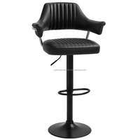 Tabourets de bar ergonomiques carrés en gros avec dossiers, vente chaude, coussin de siège épaissi de 46 cm de large, tabourets de bar à dossier haut