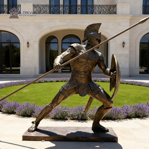 Estatua de Guerrero Griego de Metal para Decoración de Exteriores, Escultura de Bronce y Latón de Tamaño Real, Estatua Espartana de Leónidas en <span class=keywords><strong>Venta</strong></span> - Product Image 6