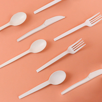 Ensemble de couverts jetables biodégradables en amidon de maïs (couteau, fourchette, cuillère) – Compostables