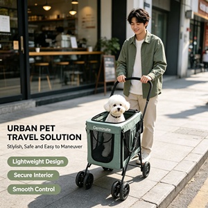 Cochecito Plegable Doble Uso JXB PG236 <span class=keywords><strong>para</strong></span> <span class=keywords><strong>Perros</strong></span> con Estructura Resistente, Transportín de Malla Transpirable <span class=keywords><strong>para</strong></span> Mascotas Mayores/Grandes - Product Image 1