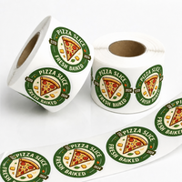 Autocollant en vinyle personnalisé pour sceller les pizzas, découpé sur mesure, adhésif, pour boîte d'emballage alimentaire avec logo d'entreprise, impression vintage