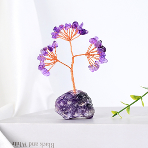 Bán buôn đá tự nhiên <span class=keywords><strong>Rose</strong></span> Quartz Thạch Anh Tím Cây Chữa Bệnh tinh thể cây pha lê thủ công quà tặng handmade - Product Image 3