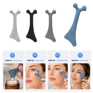 Bâton de massage facial en silicone <span class=keywords><strong>pour</strong></span> les poches sous les yeux, les cernes et les ridules, avec boule lissante <span class=keywords><strong>pour</strong></span> les sérums et la relaxation - Product Image 4