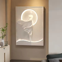 Peinture Art Déco Abstraite Nordique Moderne Entrée du Salon Peinture à Lumière Led