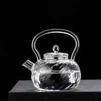 Bouilloire à eau en verre borosilicate transparent de haute qualité avec infuseur et poignée, isolation thermique, 1300 ml, pour cuisinière, cadeau d'affaires