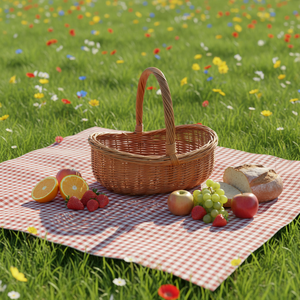 Cesti Regalo <span class=keywords><strong>in</strong></span> <span class=keywords><strong>Vimini</strong></span> All'Ingrosso con Manici <span class=keywords><strong>per</strong></span> Picnic e Conservazione Alimenti, Cesti Portatili - Product Image 2