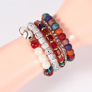 <b>Beaded</b> <b>Bracelets</b> Women's Boho Butterfly Charm Multilayer Colorful Pearl Acrylic Resin Jewelry Gift Fashion Accessory - Product Image 3