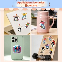 Lot de 50 autocollants de skateboard extrêmes, motifs graffiti de dessins animés, cool, tendance, imperméables, jouets pour enfants, bagages, cadeau, pack découpé en PVC