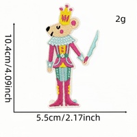 Patchs brodés Casse-Noisette rose, Fille de ballet pastel, Badge Roi Souris, Applique thermocollante pour décoration de veste DIY de Noël