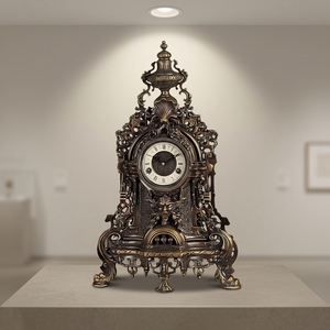 Reloj de Pared Mecánico de Latón, Estilo Rococó Francés Luis XV, Imitación Antigua del Siglo XVIII, Grande, con Diseño <span class=keywords><strong>Boulle</strong></span> - Product Image 2
