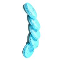 HY Wholesale Ensemble de Pierres de Guérison et de Méditation 7 Chakras en Turquoise Bleue Semi-Précieuse, Pierres de Palmier Gravées pour la Méditation et le Reiki
