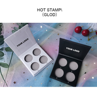 Palette de fards à paupières en gros, imperméable, DIY, scintillante, avec logo personnalisé, longue tenue, haute pigmentation, chocolat, 4 teintes, pour peaux claires et foncées
