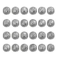 Perles de lettres pavées ACEWORKS |   Perles entretoises initiales en acier inoxydable plaqué or PVD 18 carats avec accents en cristal pour la fabrication de bijoux DIY