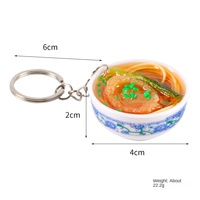 Jouets alimentaires de cuisine en acrylique créatifs, bol de simulation de nouilles, porte-clés pendentif, accessoires alimentaires délicieux