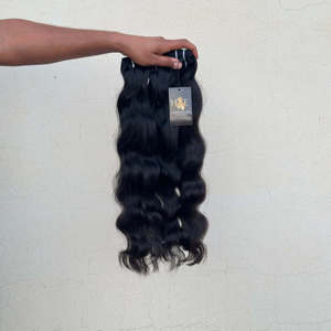Extensions de cheveux humains indiens vierges, bruts, non traités, alignés aux cuticules, ondulés (Bodywave), provenant de temples indiens, pour fournisseurs - Product Image 2