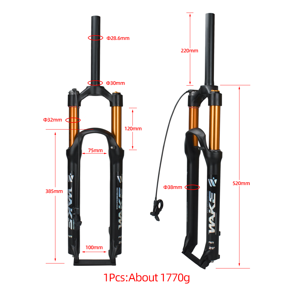 MTB Front Fork - 26/27.5/29 inch Wheel Compatibility for Mountain Bikes - Upper tube view