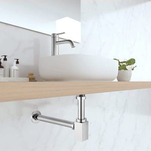 <span class=keywords><strong>Sifone</strong></span> per Lavandino Personalizzato in Acciaio Inox 1-1/4" con Superficie Spazzolata, Connessione Filettata, Anti-Odore ed Ecologico - Product Image 3