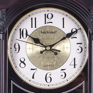 European Retro Wall <b>Clock</b> With Pendulum <b>Battery</b> Powered Living Room Decorative <b>Clock</b> - Product Image 3