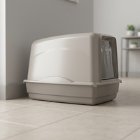 Bac à litière pour chat fermé hygiénique de qualité supérieure italien, pratique et durable, accessoire de toilette en plastique