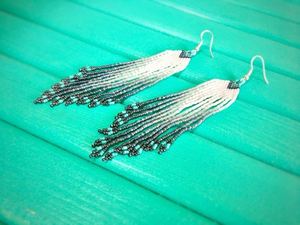 Japonés de semilla de perlas <span class=keywords><strong>pendientes</strong></span> iridiscente granos hechos a mano <span class=keywords><strong>pendientes</strong></span> para las mujeres de moda <span class=keywords><strong>pendientes</strong></span> de borla - Product Image 2