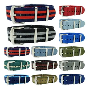 Wholesale Custom Logo 18mm 20mm Seatbelt Nylon Watch Band 22mm 24mm Nylon Wrist Strap