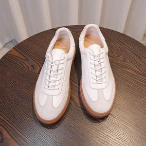 Zapatos Blancos Ligeros de Estilo Británico Clásico Hechos a Mano con Combinación de Colores en Piel de Vacuno de Primera Capa, Moda Otoñal de Alta Calidad - Product Image 6