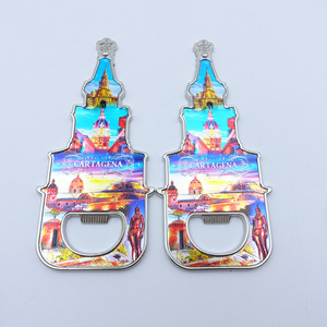 Abrebotellas DE RECUERDO DE Cartagena <span class=keywords><strong>Barcelona</strong></span> de forma personalizada, pegatina de papel de aluminio novedosa, abridor de botellas magnético de cerveza único, imán - Product Image 1