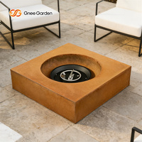 Brasero de jardin en acier Corten naturellement rouillé, écologique, avec chauffage au gaz extérieur pour jardin ou terrasse