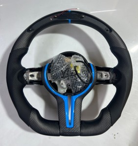 Volante YLD de Fibra de Carbono Real con Levas Anchas para <span class=keywords><strong>BMW</strong></span> M3 M4 F80 F82 E90 E91 E60 X5 F15 X6 F16 F10 F30 F32 F36 <span class=keywords><strong>F60</strong></span> - Product Image 3