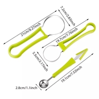 Fruit Scooper Zaad Remover Watermeloen Mes 4 In 1 Rvs Watermeloen Cutter Fruit Carving Gereedschap Set